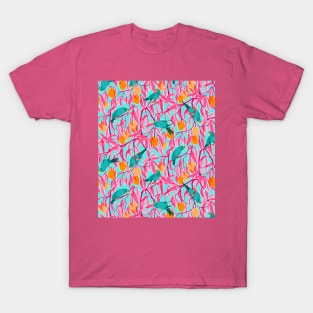 Teal Parrots and Mangoes T-Shirt